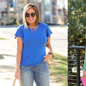 NWOT~Cabi # 6132  "Flutter Tee" Royal Blue -XS